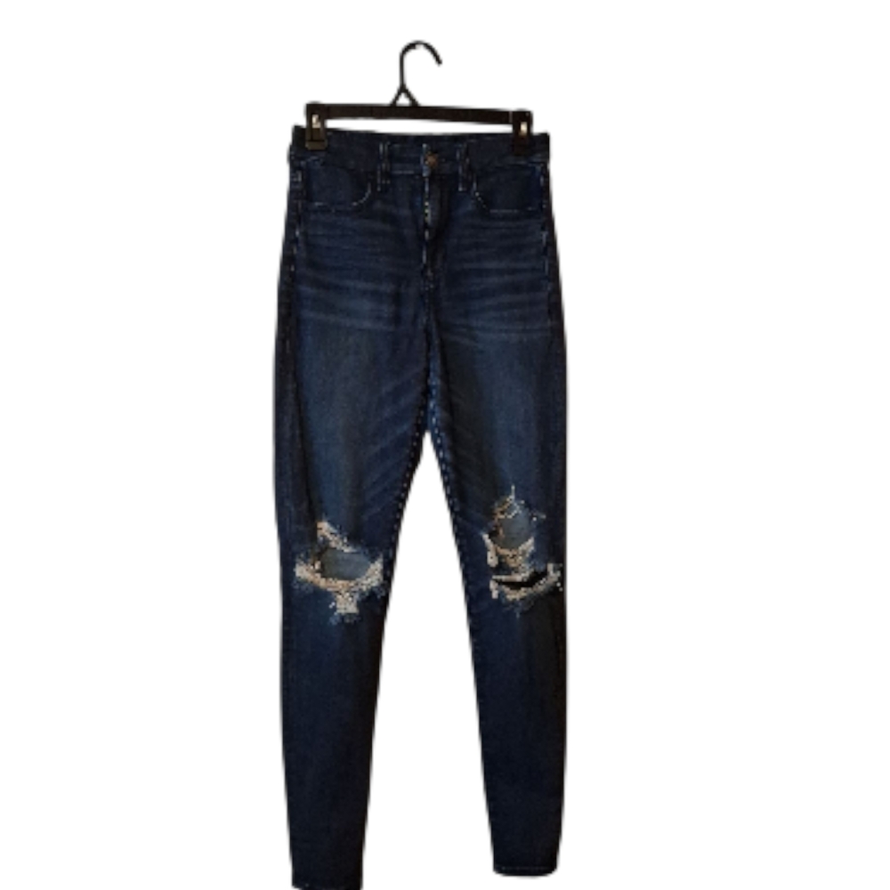 American Eagle Outfitters Navy Distressed Skinny Jeans